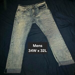 Men's Stone Wash Slim Stretch Blue Jeans